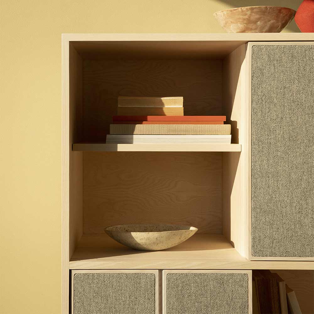Canvas Tall Cabinet With Fabric - Ash - Image 4