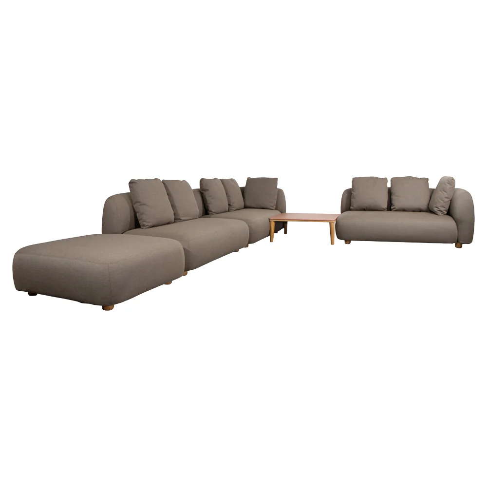Capture Outdoor Corner Sofa With Table, Pouf and Chaise Lounge - Taupe