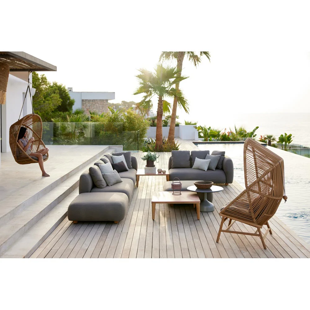 Capture Outdoor Pouf - Taupe - Image 6