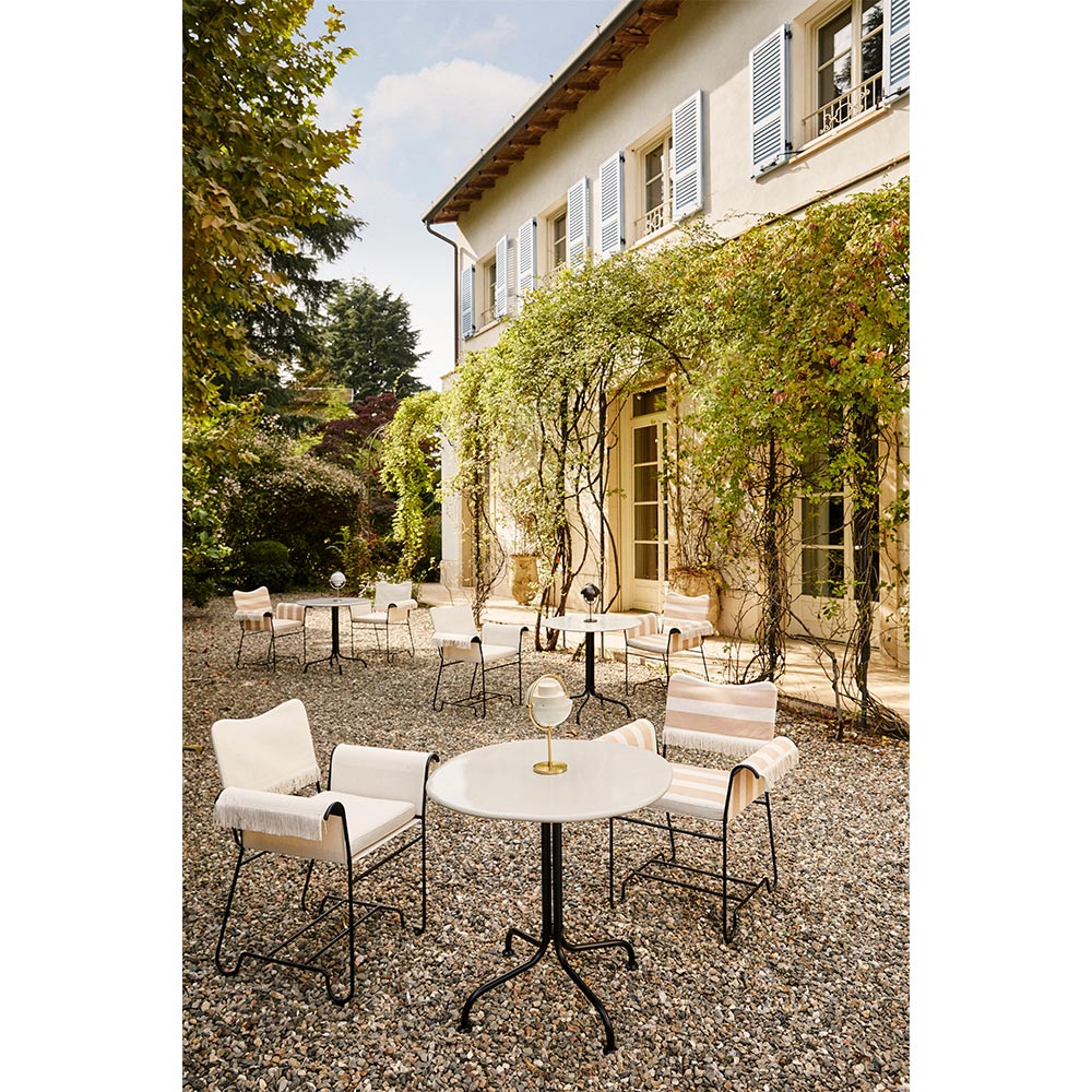 Carmel Bistro Outdoor Lounge Table - Clam White, Black Base - Image 3