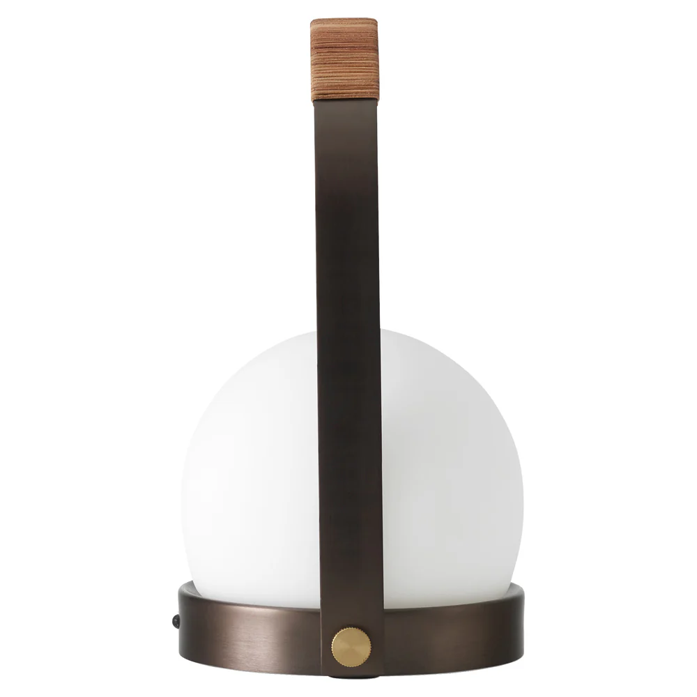 Carrie Portable LED Lamp - Bronzed Brass, Leather - Image 2