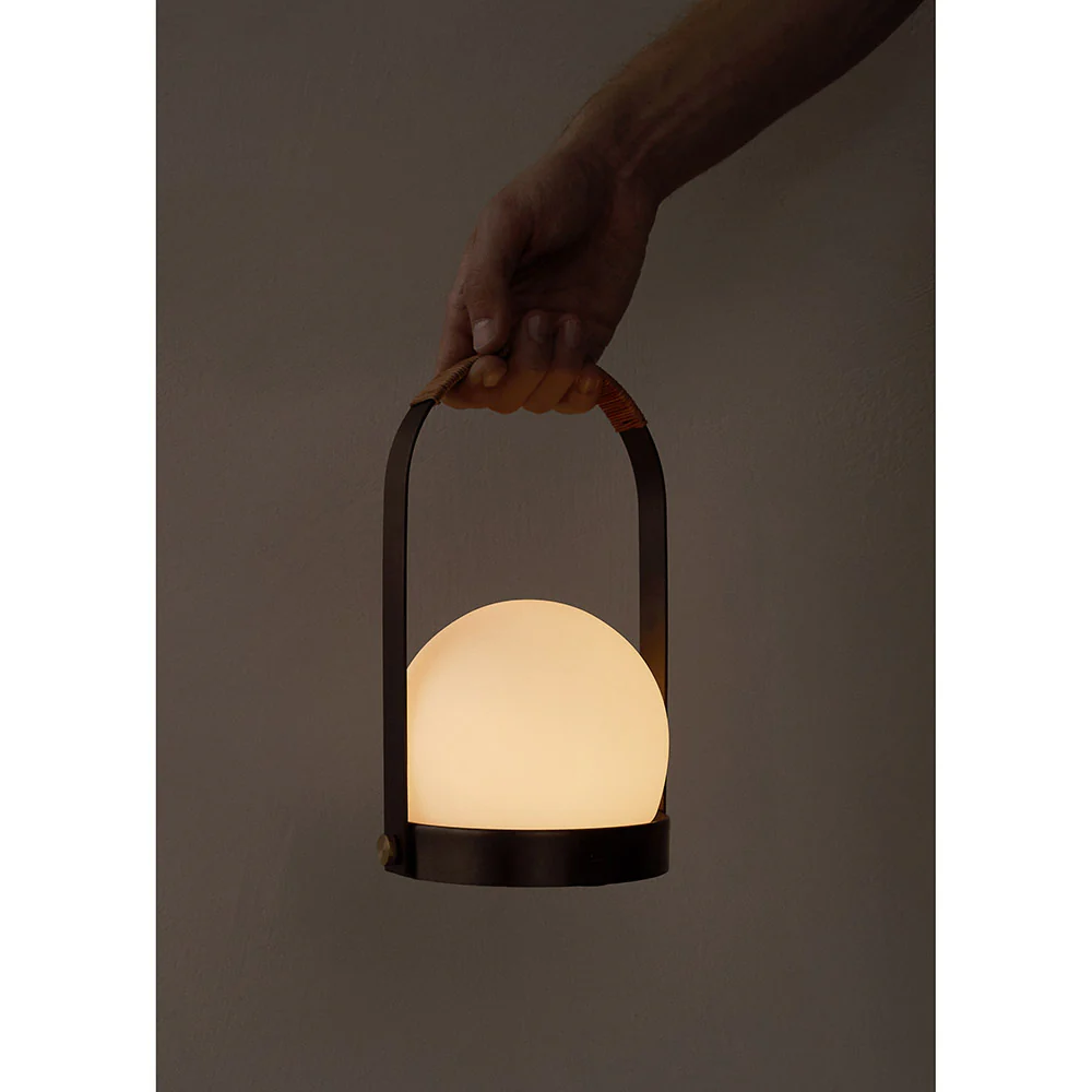 Carrie Portable LED Lamp - Bronzed Brass, Leather - Image 7