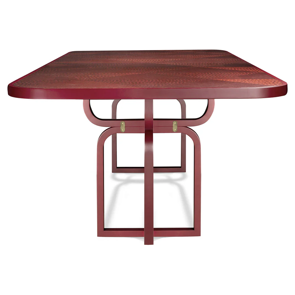 Caryllon Rectangular Dining Table - Inlay, Red - Image 3