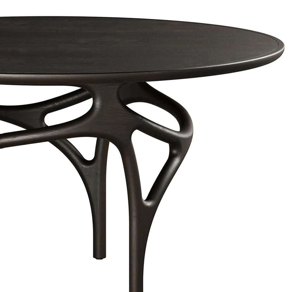 Cena Dining Table - Dark Brown Teak Top, Dark Brown Teak Base - Image 2