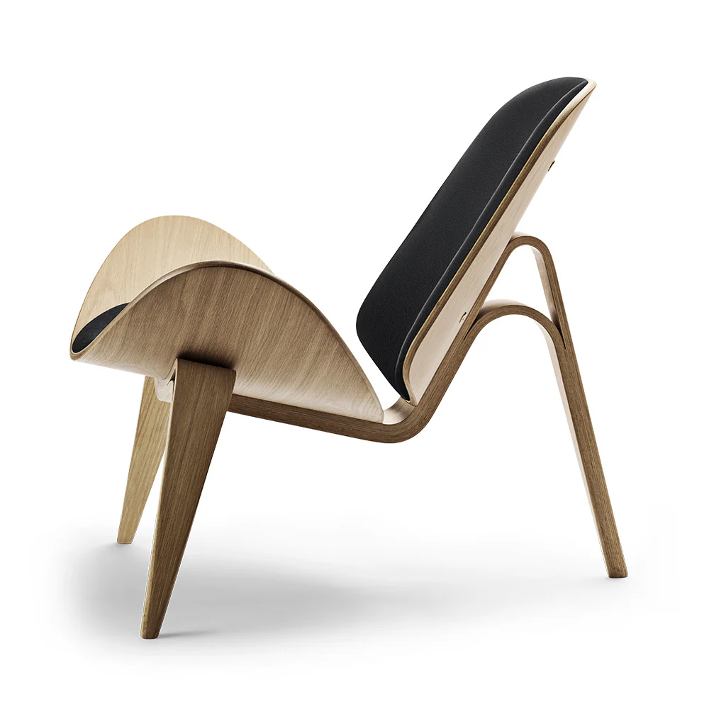 CH07 Shell Chair - Leather Loke 7150, Oak White Oil - Image 2
