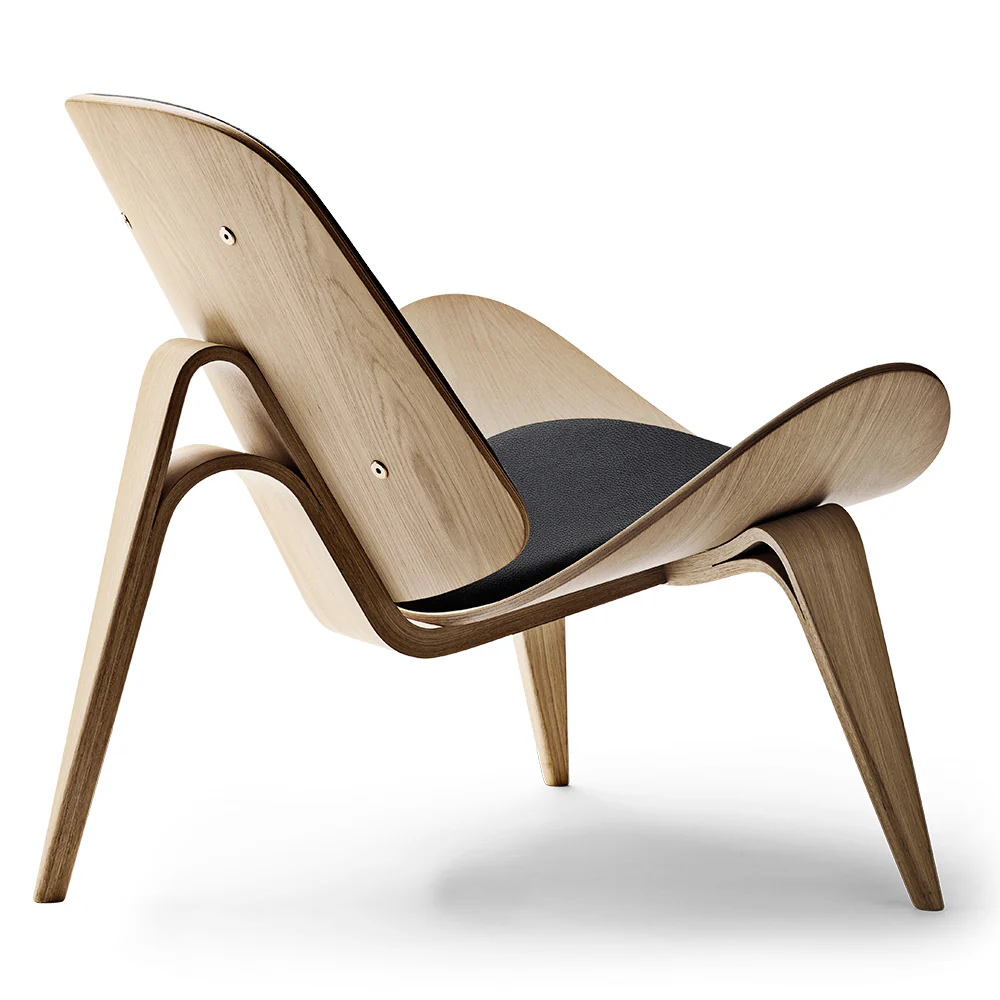 CH07 Shell Chair - Leather Loke 7150, Oak White Oil - Image 3