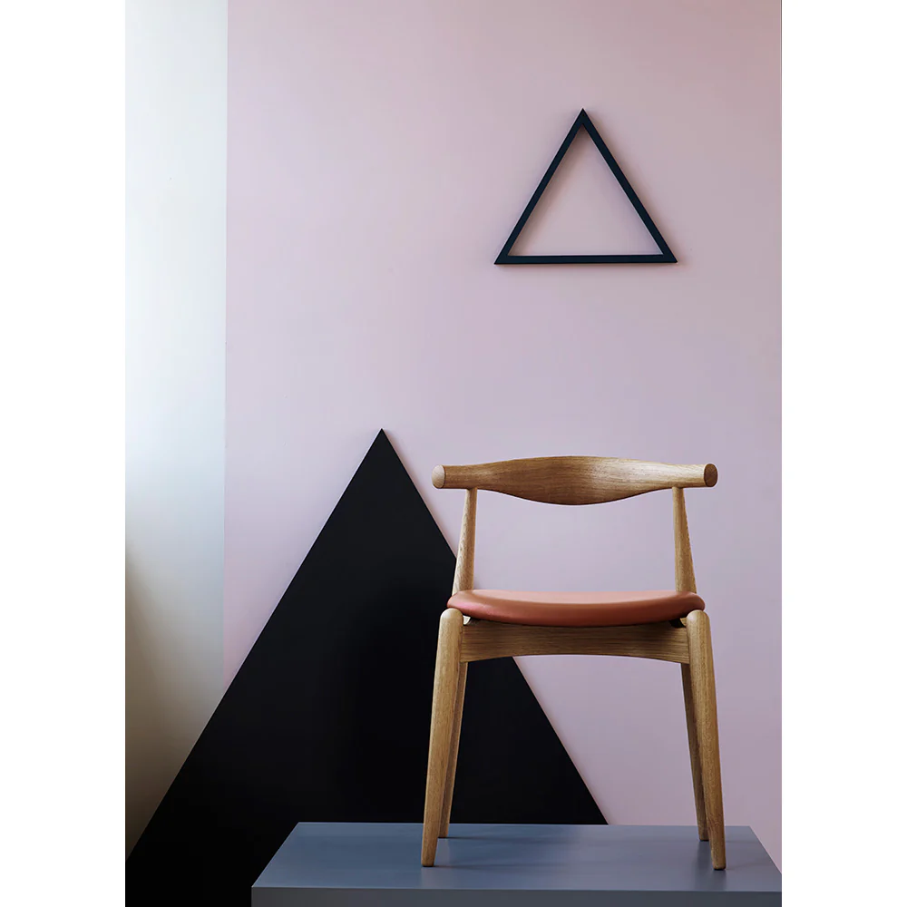 CH20 Elbow Dining Chair - Leather Thor 301, Oak White Oil - Image 8