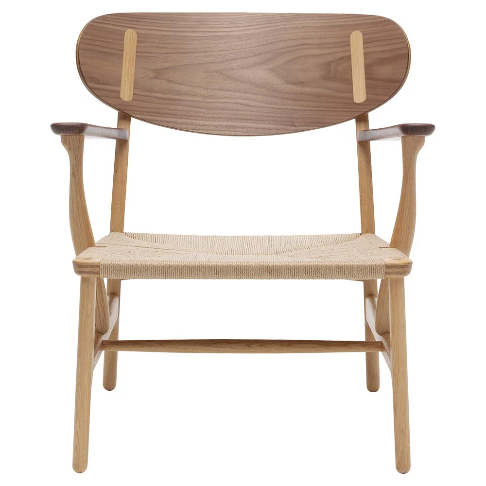 CH22 Lounge Chair - Oak Frame, Walnut Armrest/Backrest