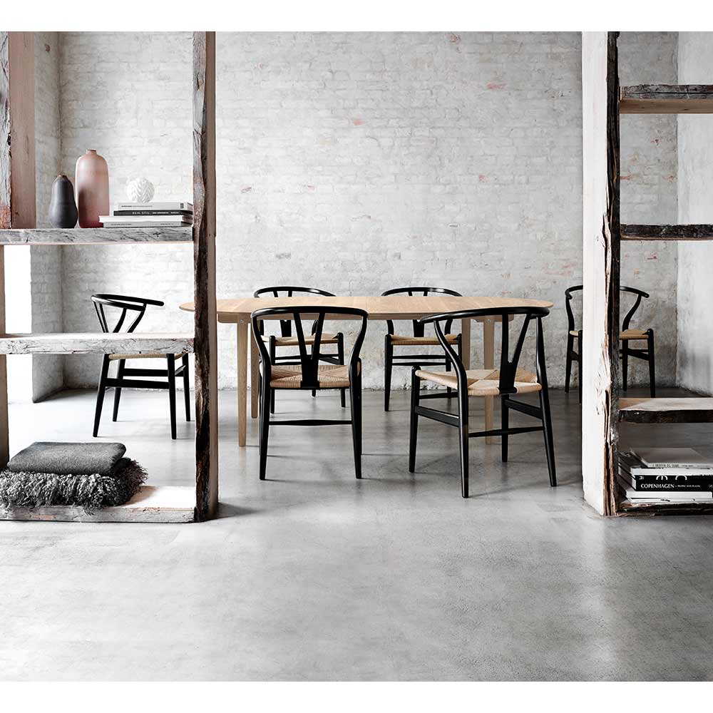 CH24 Wishbone Dining Chair - Natural Paper Cord, Black Ash - Image 6