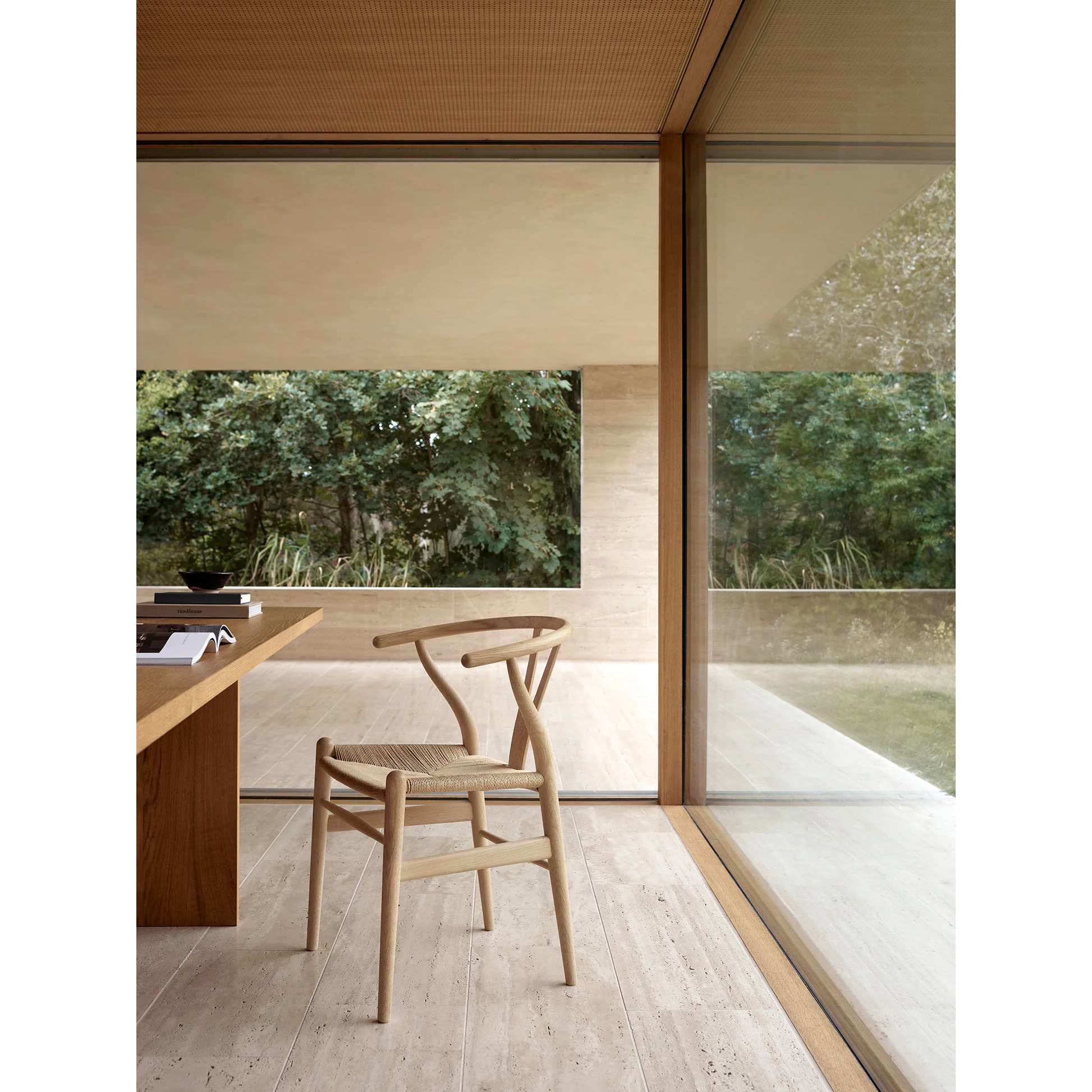 CH24 Wishbone Dining Chair - Natural Paper Cord, Beech Lacquer - Image 9