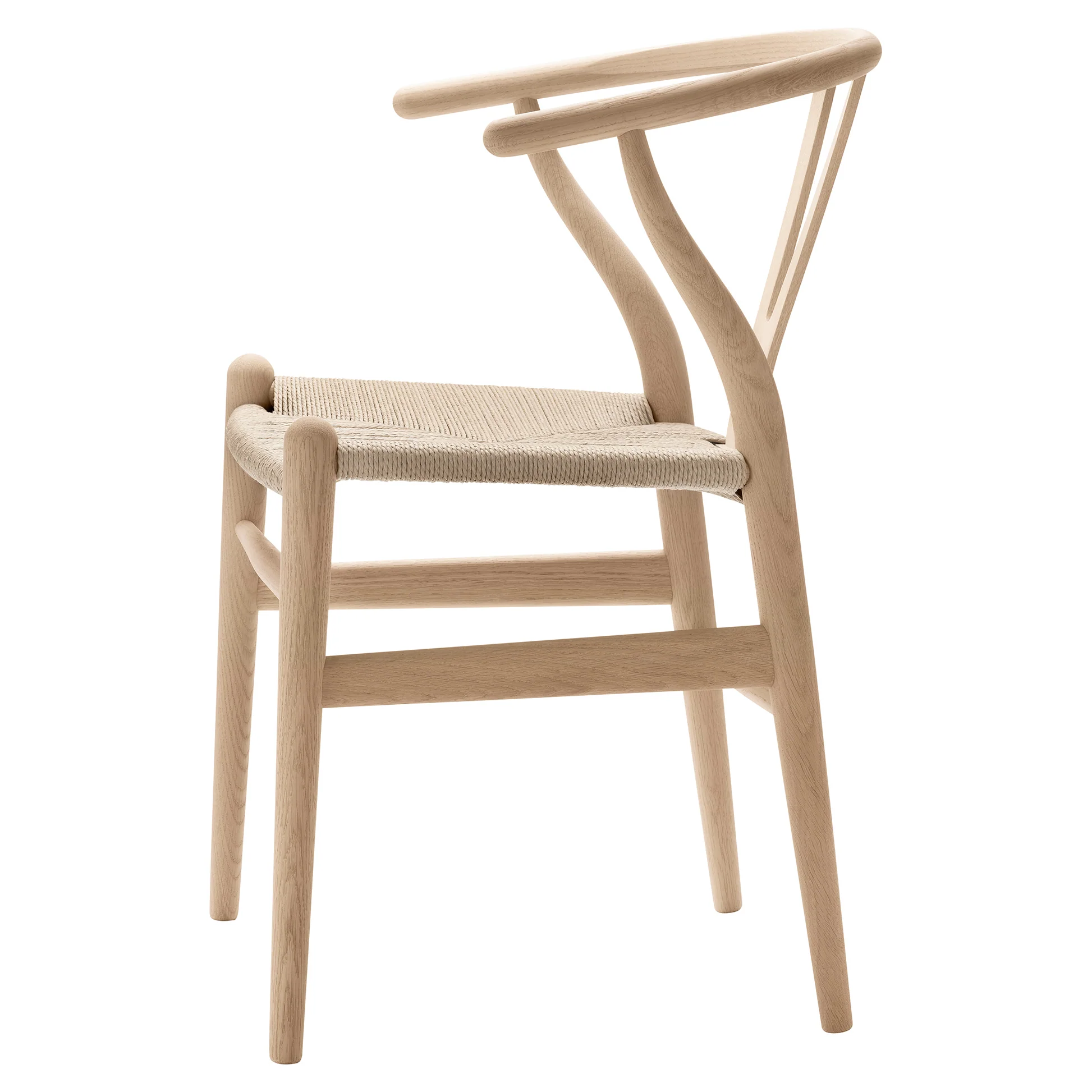 CH24 Wishbone Dining Chair - Natural Paper Cord, Oak White Oil - Image 3
