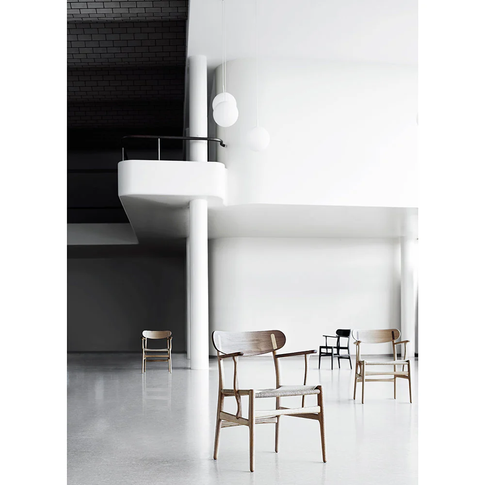 CH26 Dining Chair - Black Paper Cord, Oak - Image 4