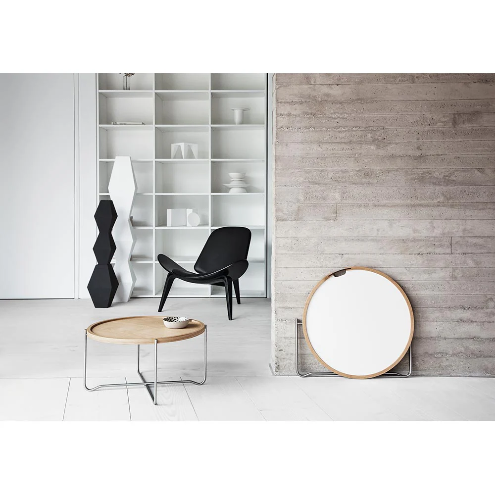 CH417 Tray Coffee Table - Laminate/Oak, Stainless Steel - Image 4