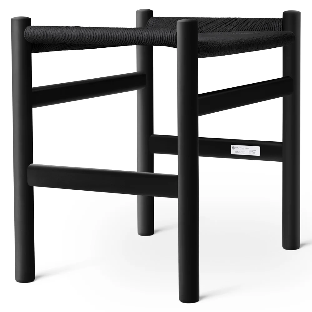 CH53 Footstool - Black Paper Cord - Image 2