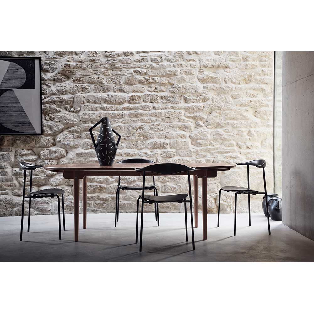 CH88T Dining Chair - Oak, Black Steel - Image 4
