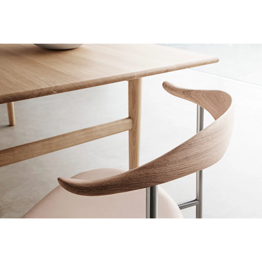 CH88T Dining Chair - Oak, Black Steel - Image 5