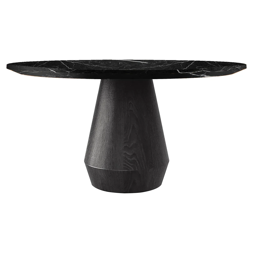Charlotte Dining Table - Marble Top, Wood Base