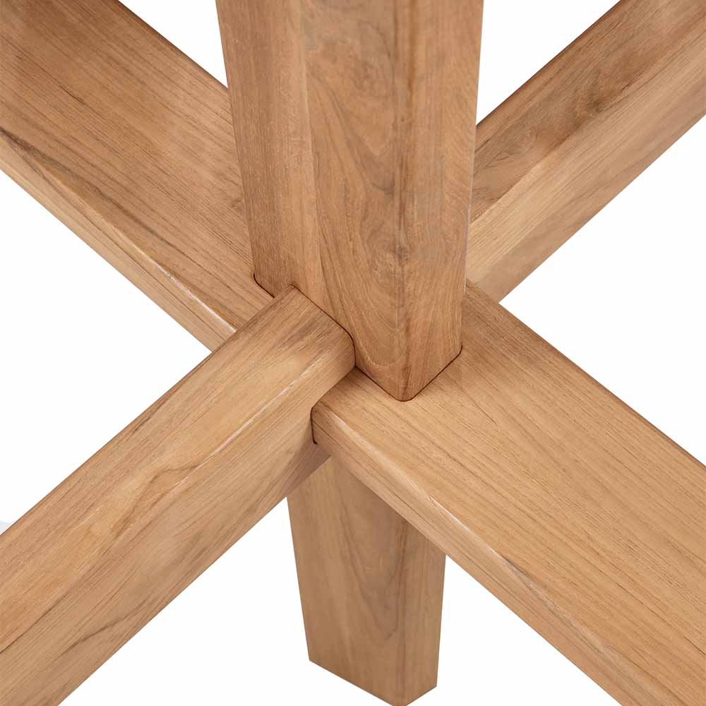 Circle Outdoor Dining Table - Teak - Image 4