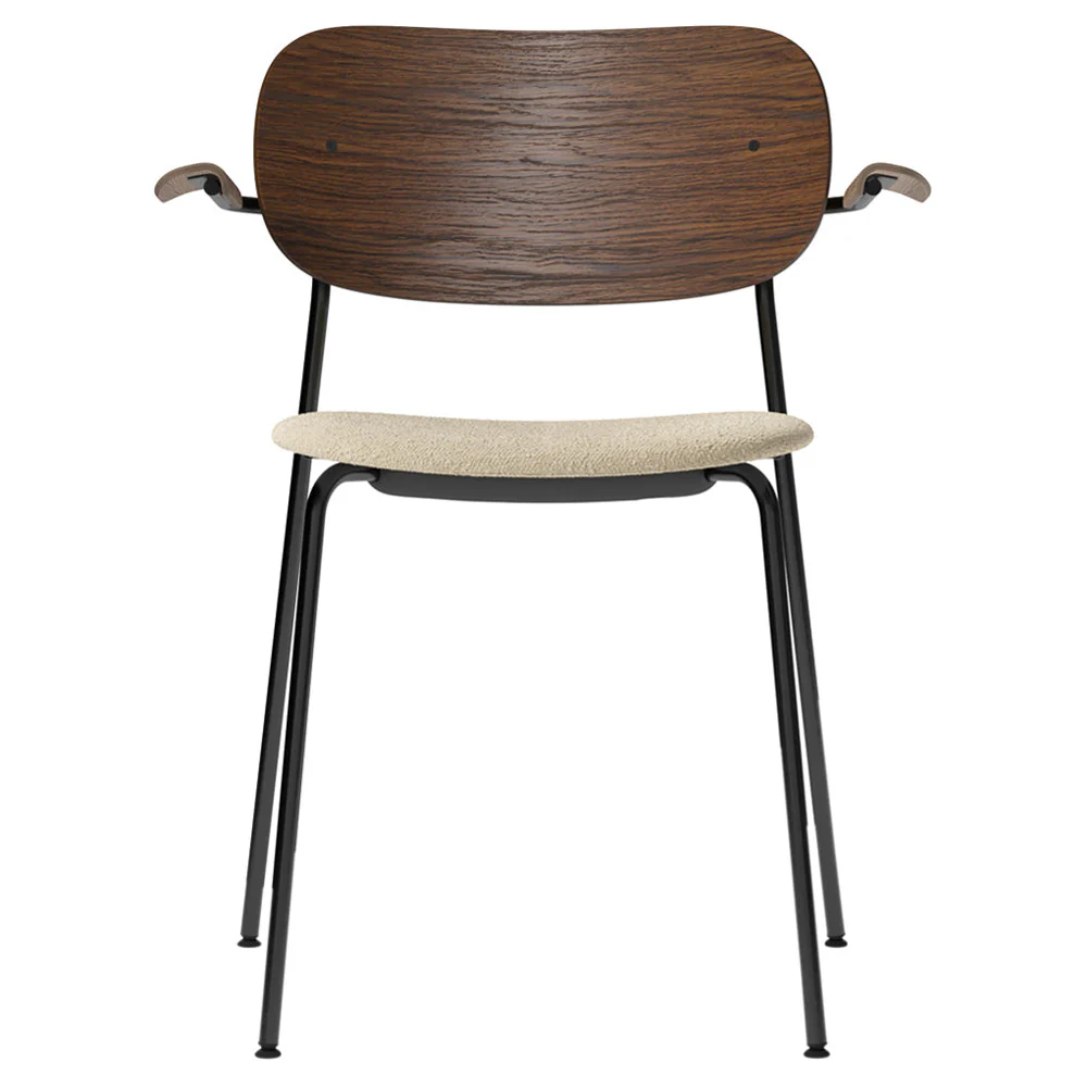 Co Seat Upholstered Dining Armchair - Dark Stained Oak - Image 2