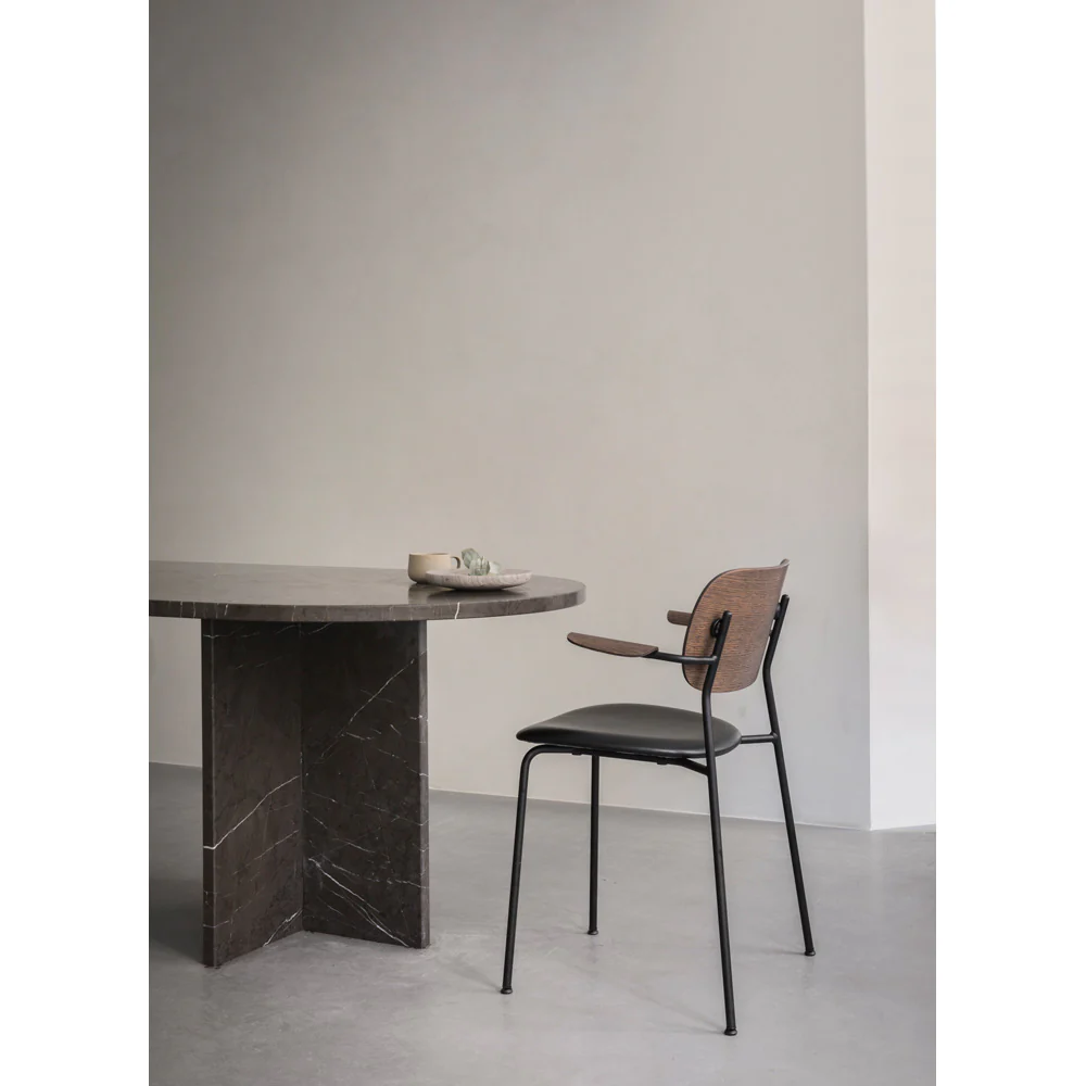 Co Seat Upholstered Dining Armchair - Dark Stained Oak - Image 7