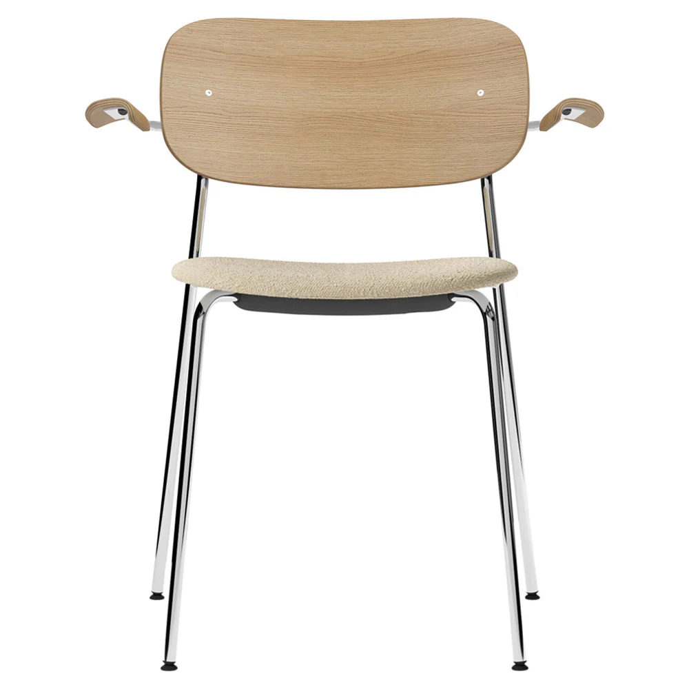 Co Seat Upholstered Dining Armchair - Natural Oak - Image 4
