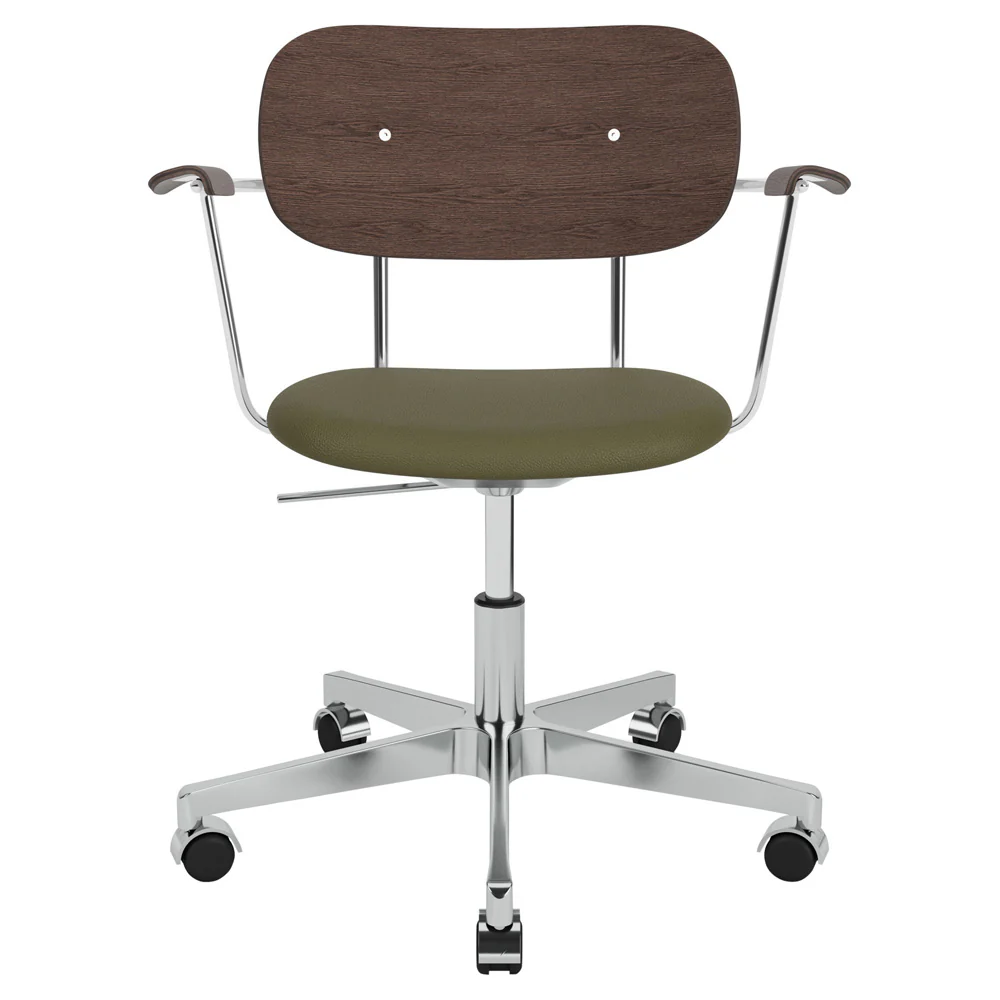 Co Seat Upholstered Task Armchair - Dark Stained Oak