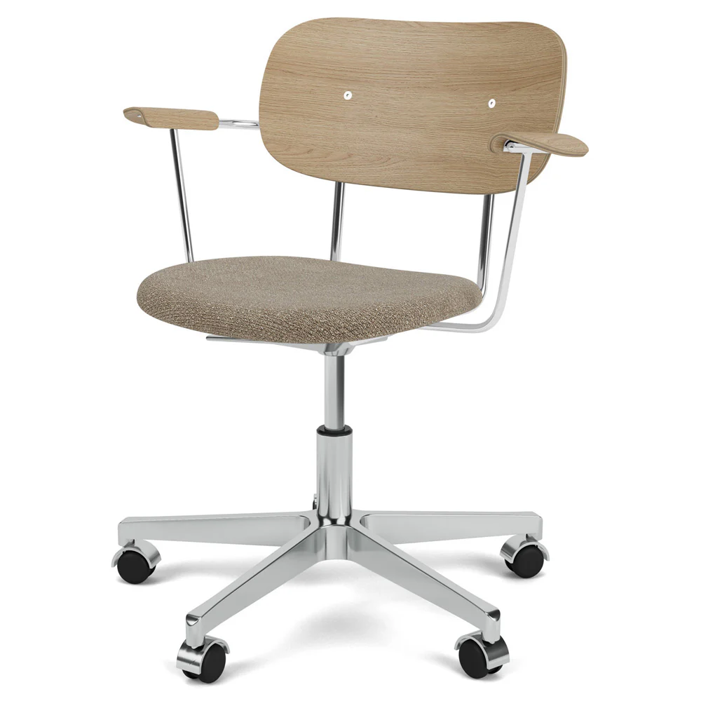 Co Seat Upholstered Task Armchair - Natural Oak - Image 2