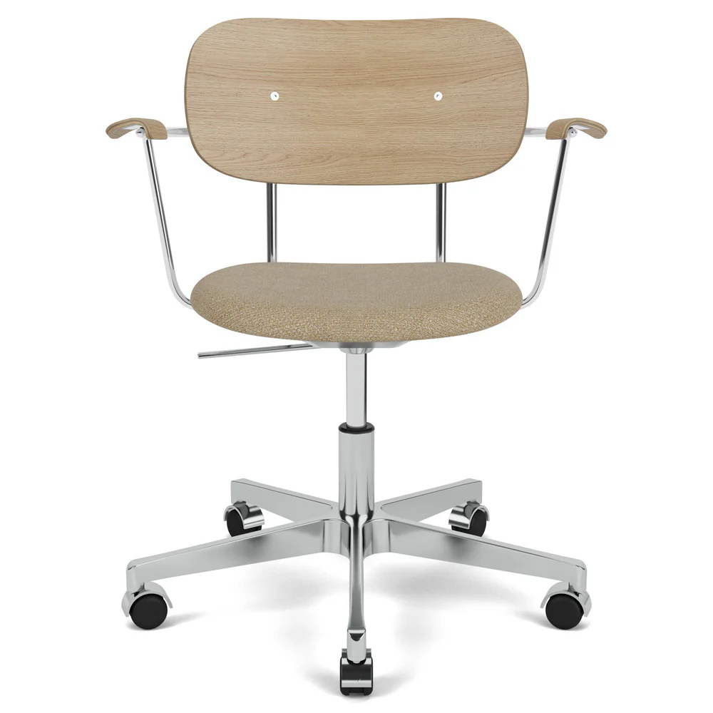 Co Seat Upholstered Task Armchair - Natural Oak - Image 4