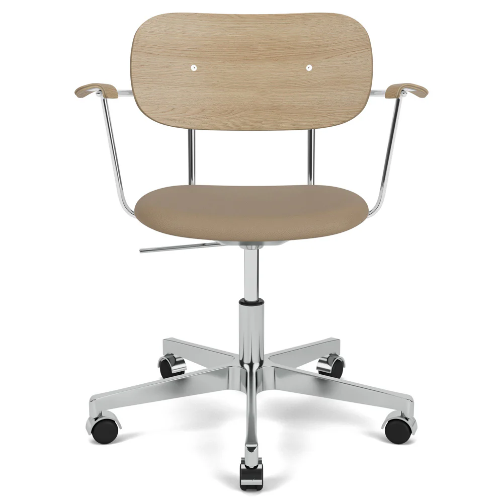 Co Seat Upholstered Task Armchair - Natural Oak - Image 5