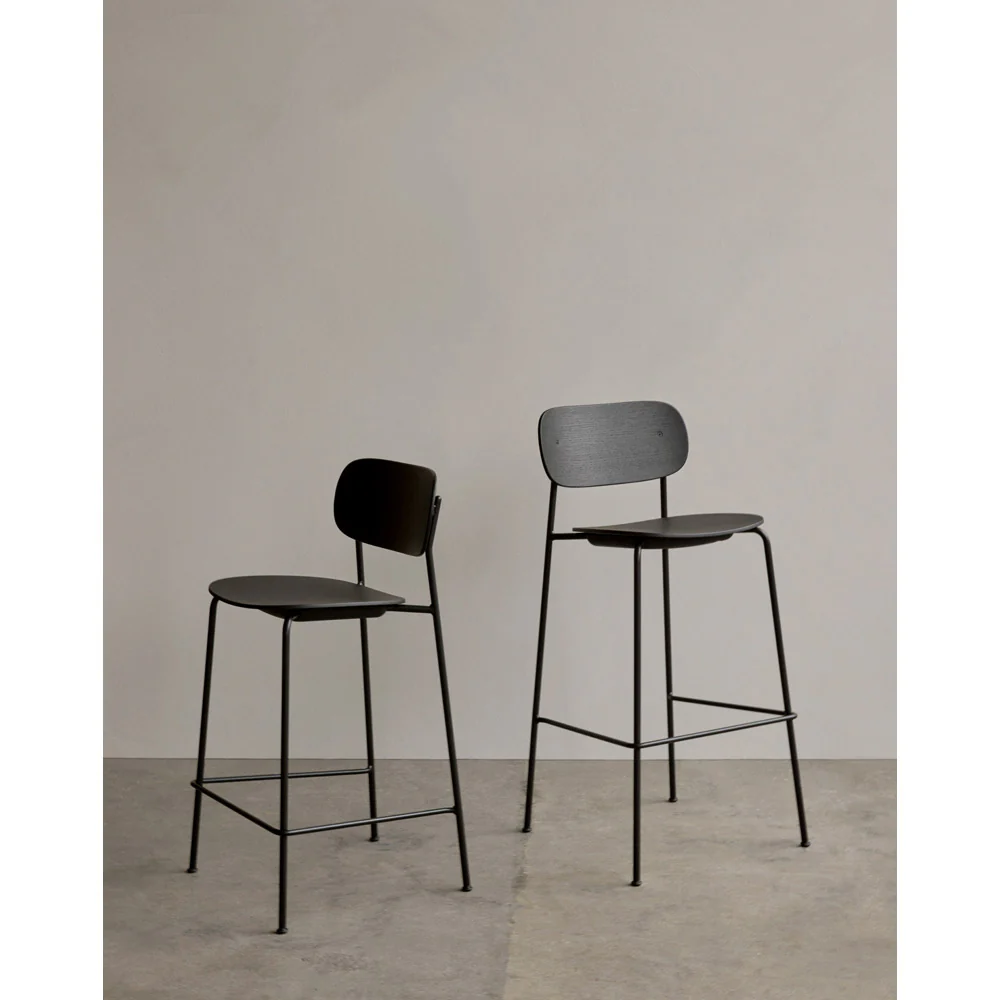 Co Unupholstered Bar Counter Chair - Black Oak - Image 4