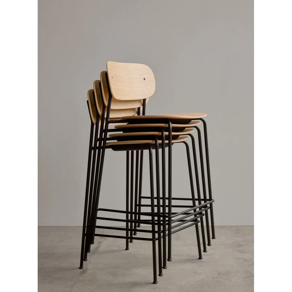 Co Unupholstered Bar Counter Chair - Natural Oak - Image 5
