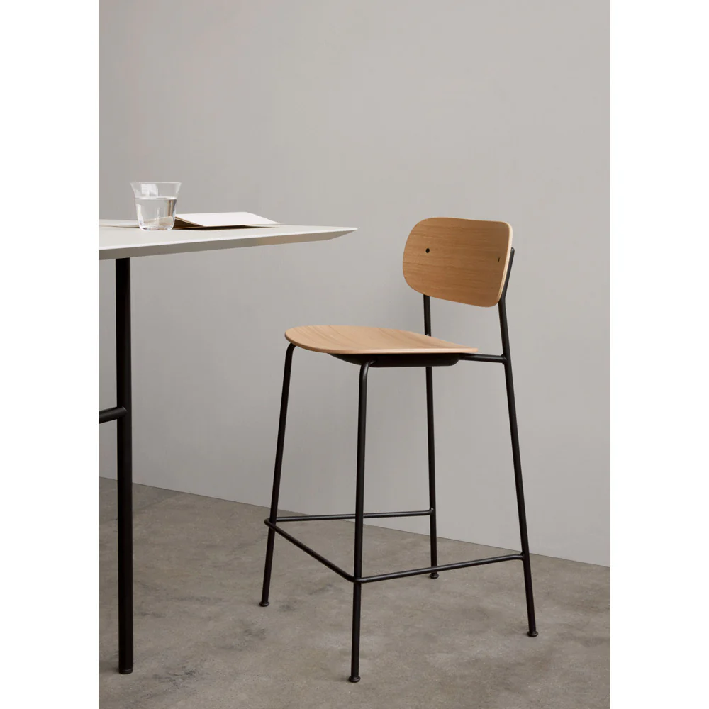 Co Unupholstered Bar Counter Chair - Natural Oak - Image 7
