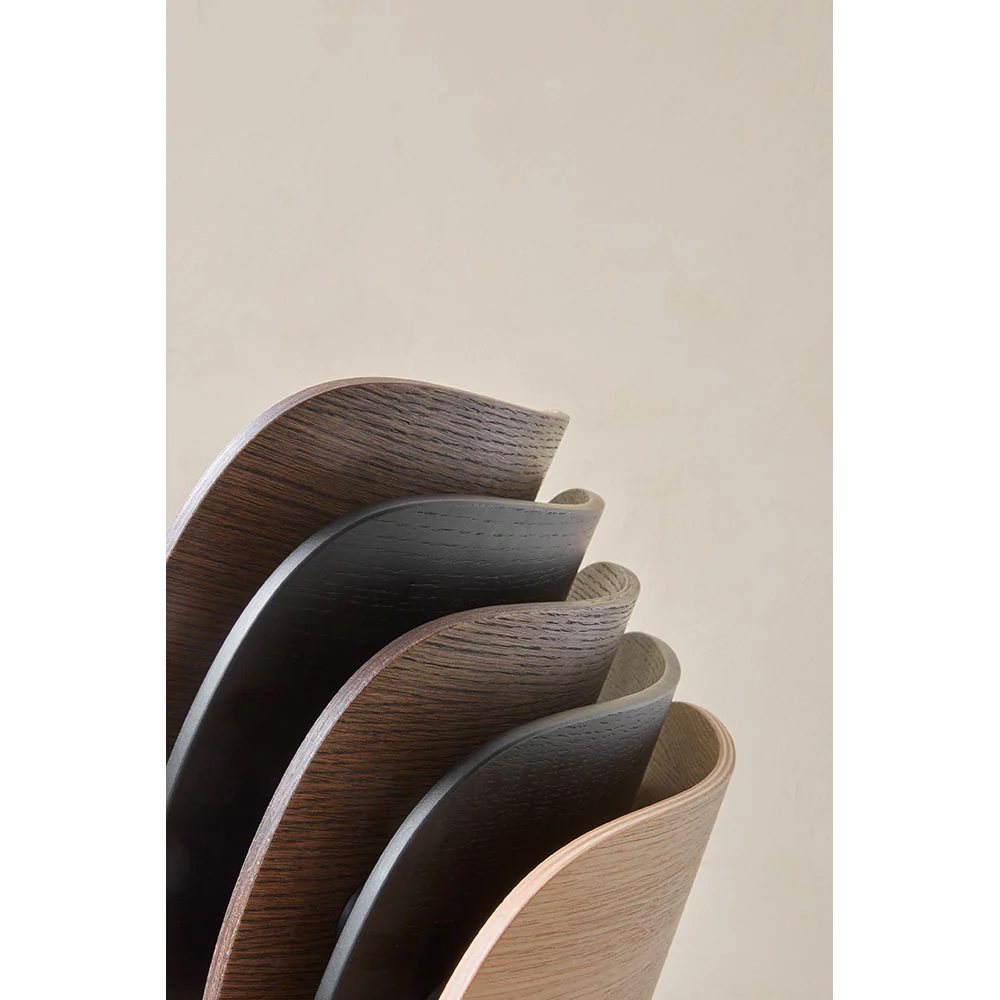 Co Unupholstered Dining Chair - Black Base, Dark Stained Oak - Image 3