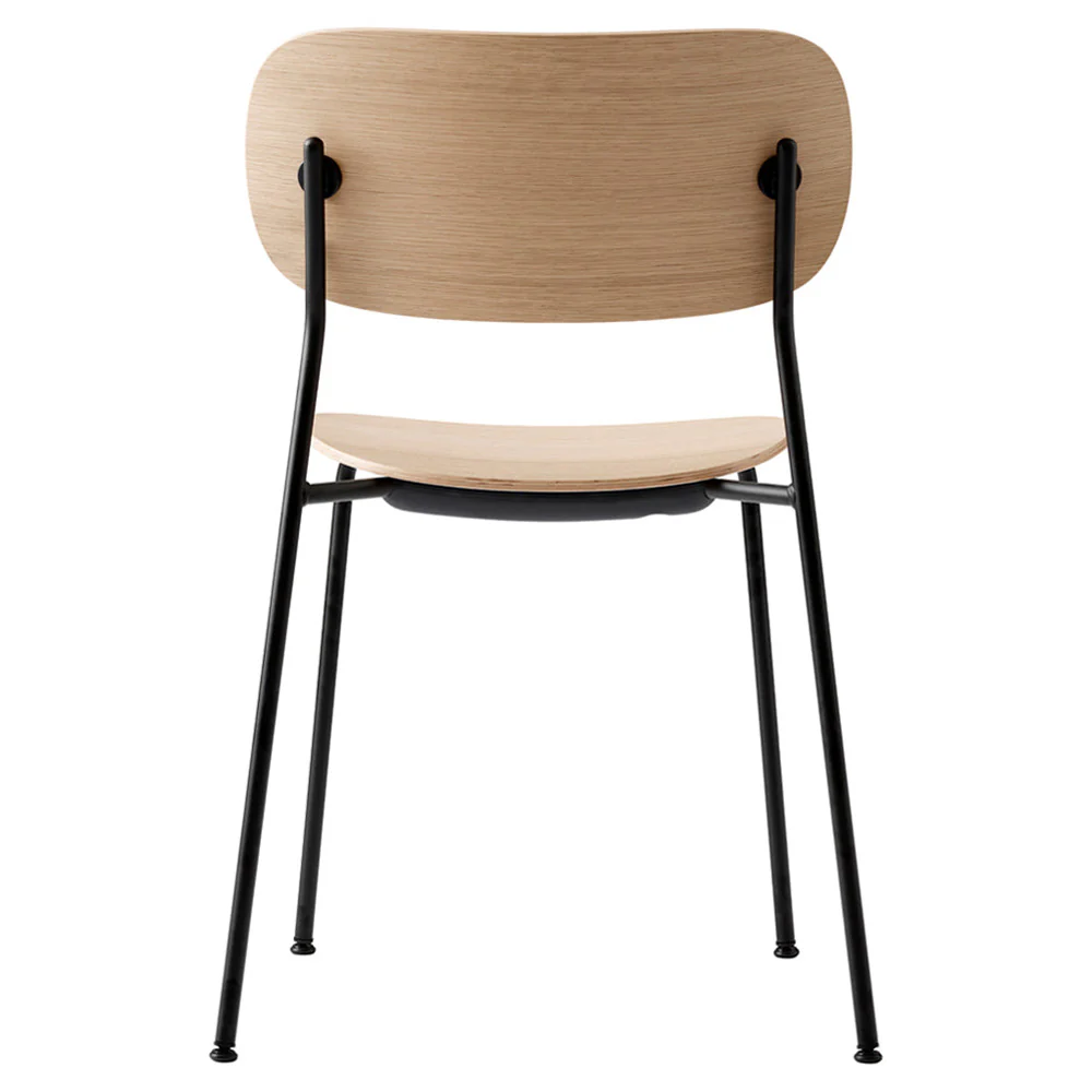 Co Unupholstered Dining Chair - Black Base, Natural Oak - Image 3