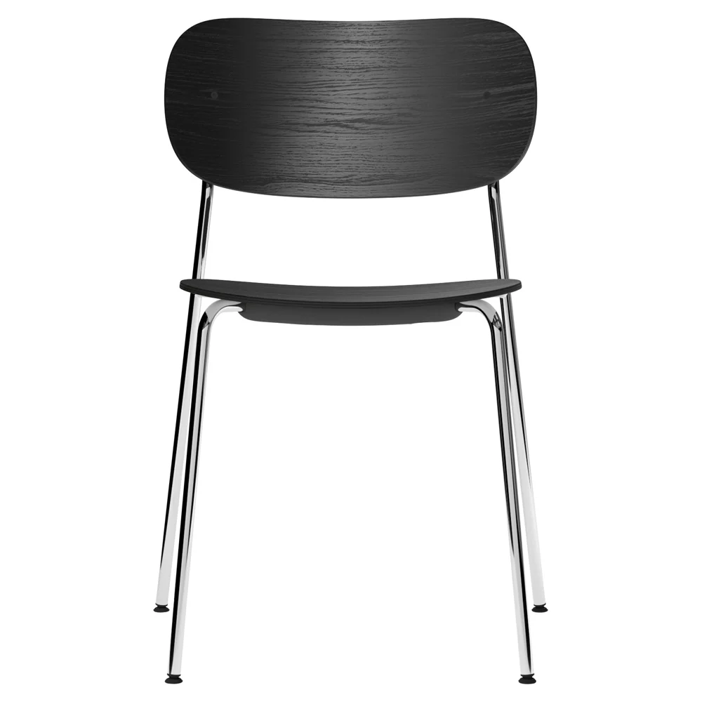 Co Unupholstered Dining Chair - Chrome Base, Black Oak