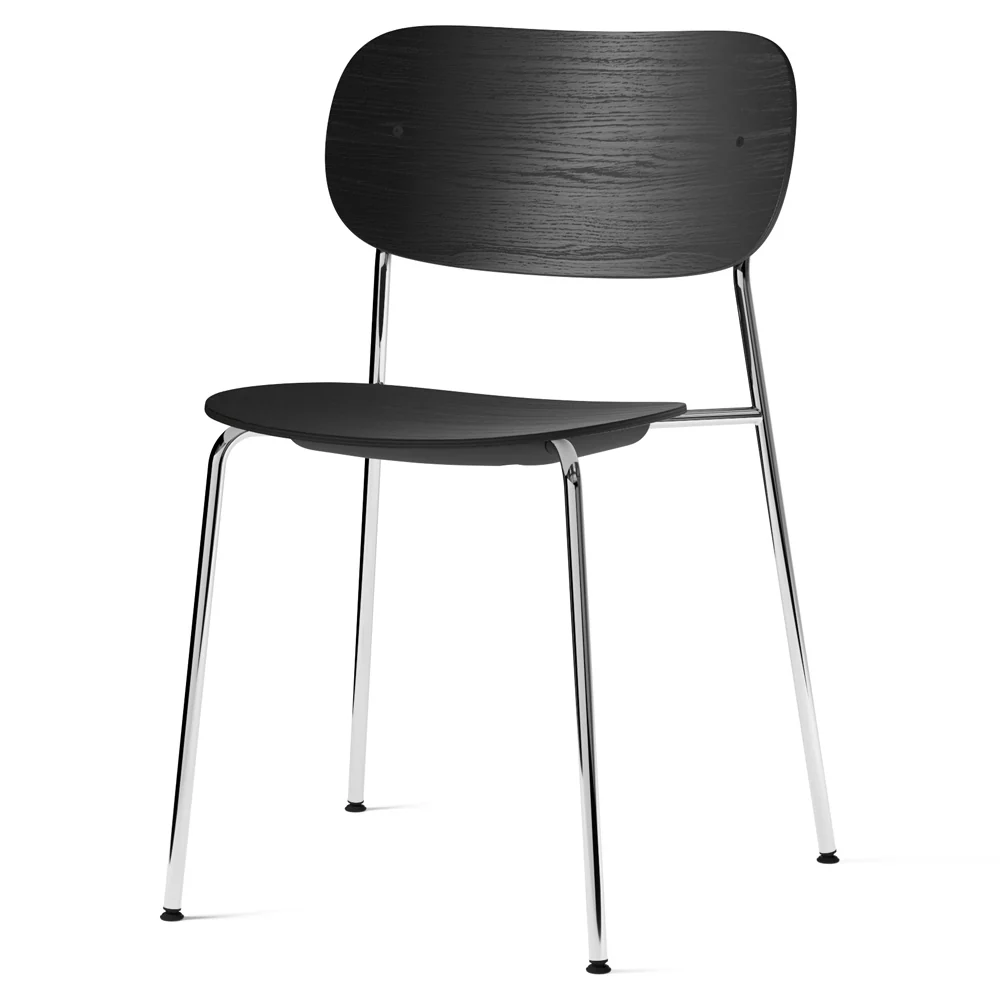 Co Unupholstered Dining Chair - Chrome Base, Black Oak - Image 2