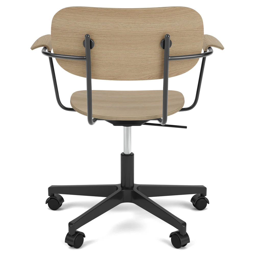 Co Unupholstered Task Armchair - Black Base, Natural Oak - Image 3