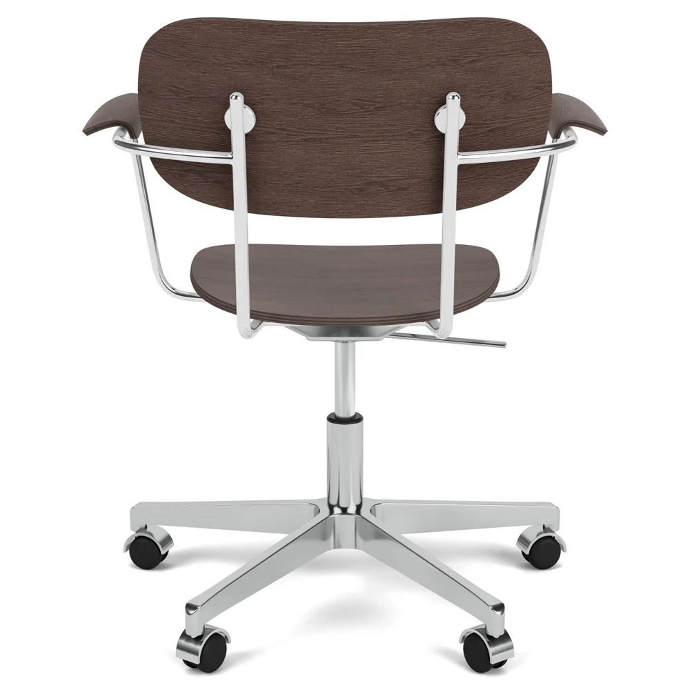 Co Unupholstered Task Armchair - Polished Base, Dark Stained Oak - Image 3