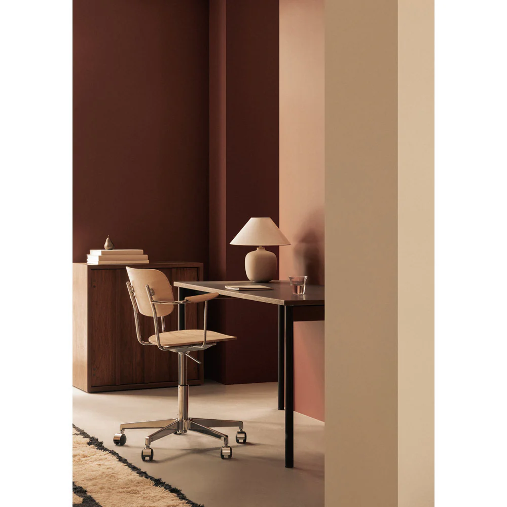 Co Unupholstered Task Armchair - Polished Base, Dark Stained Oak - Image 4