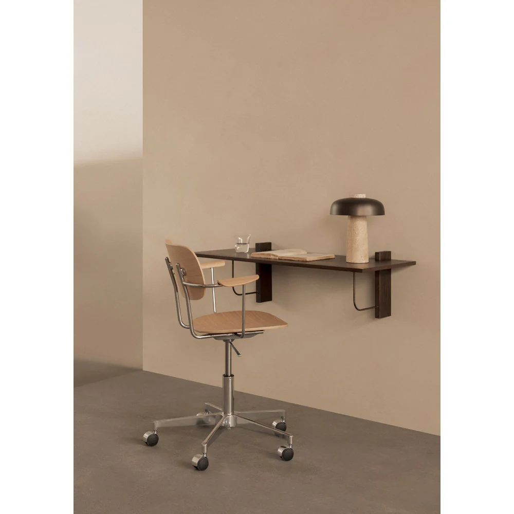 Co Unupholstered Task Armchair - Polished Base, Dark Stained Oak - Image 6