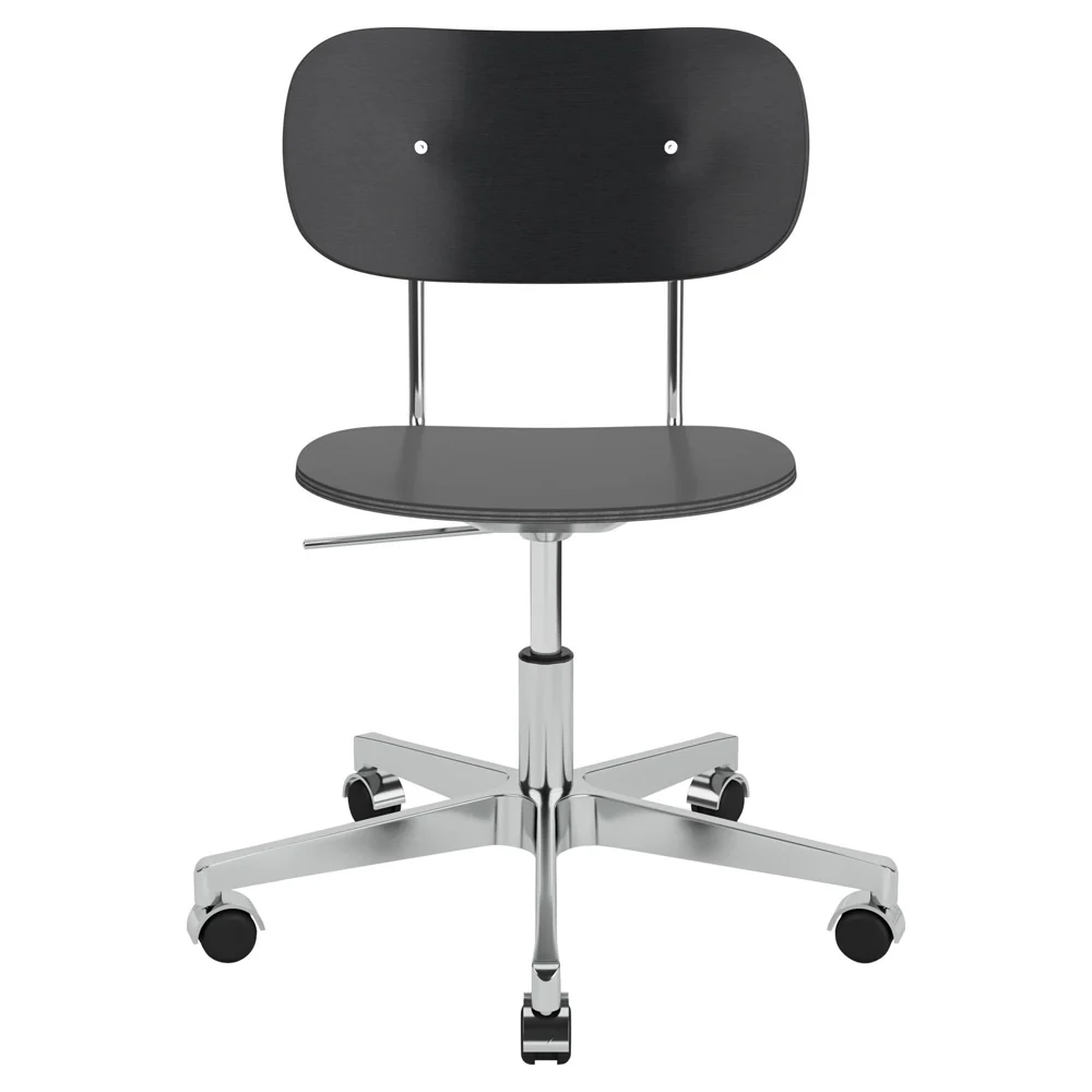 Co Unupholstered Task Chair - Polished Base, Black Oak
