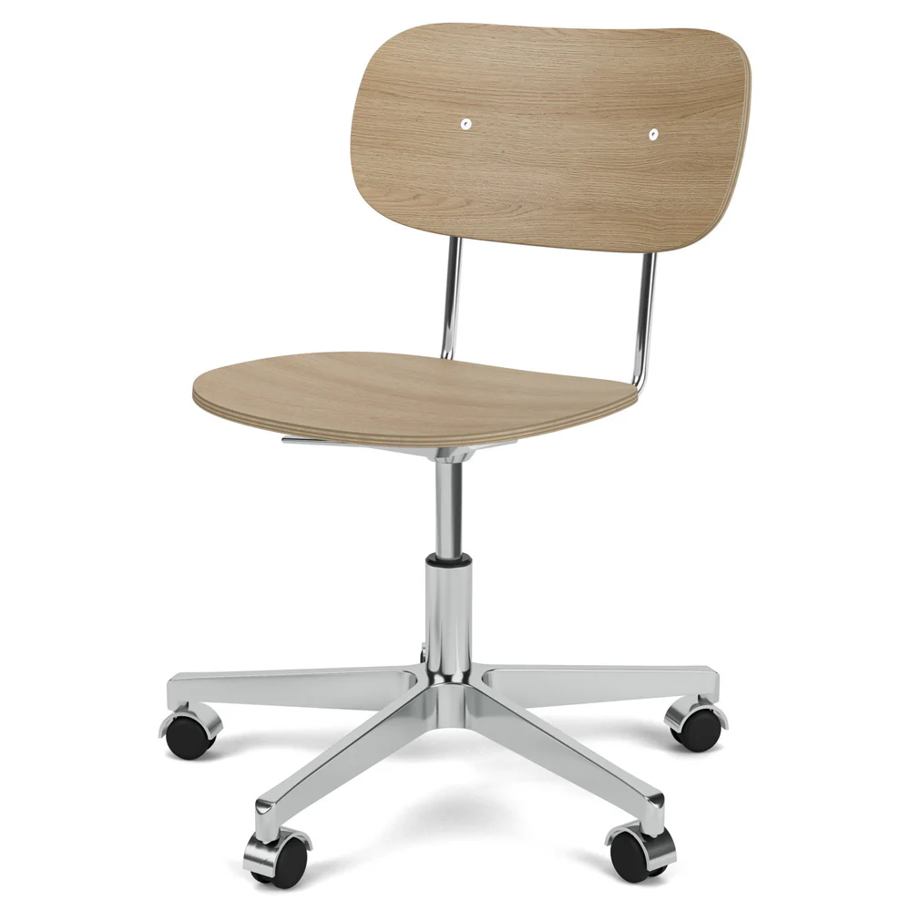 Co Unupholstered Task Chair - Polished Base, Natural Oak - Image 2