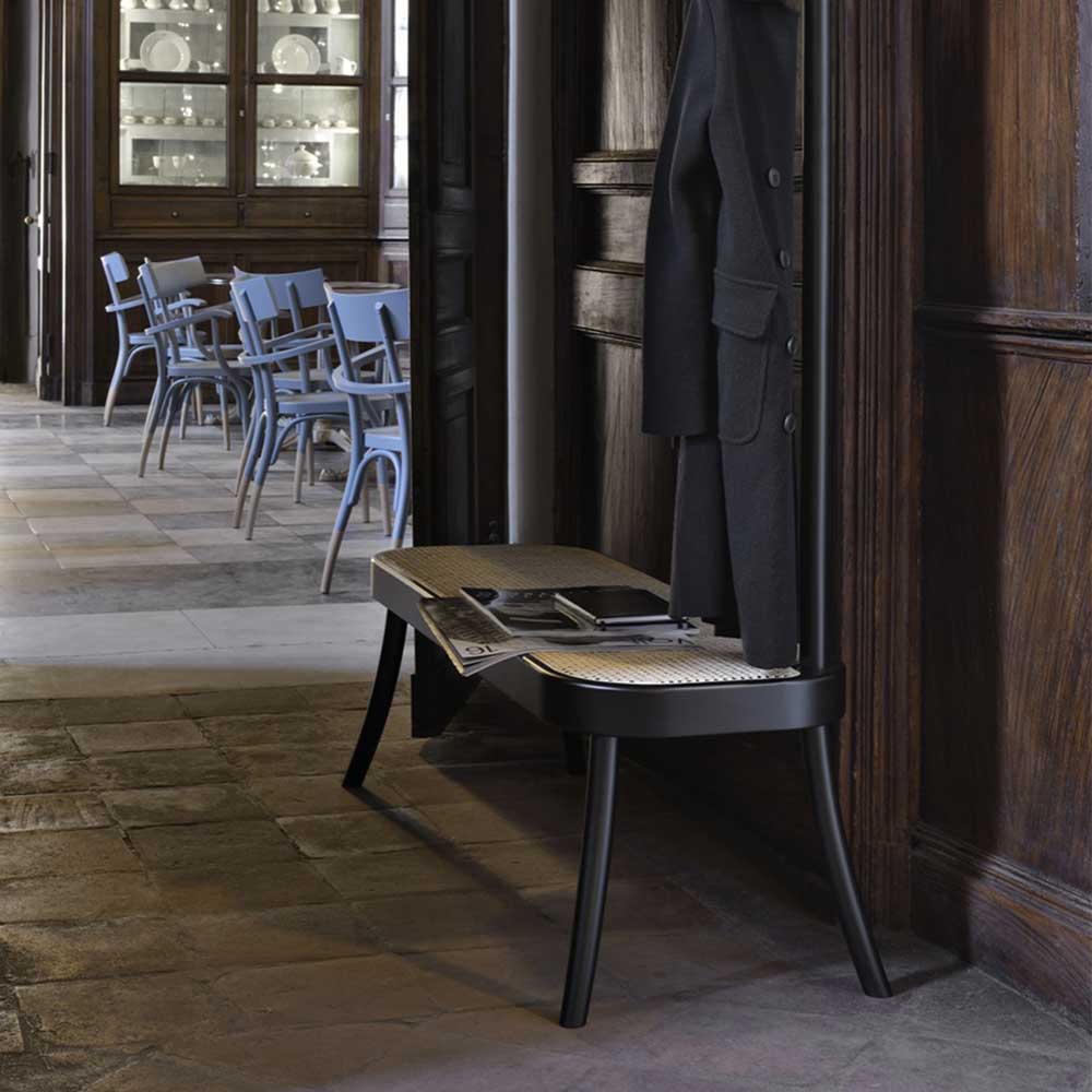 Coat Rack Bench - Cane, Black - Image 4