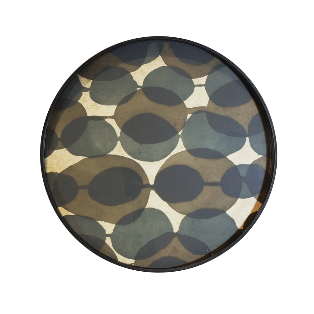 Connected Dots Glass Tray - Round, Small