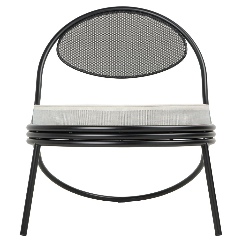 Copacabana Outdoor Lounge Chair - Leslie Stripe 020, Black Semi Matte Base - Image 2