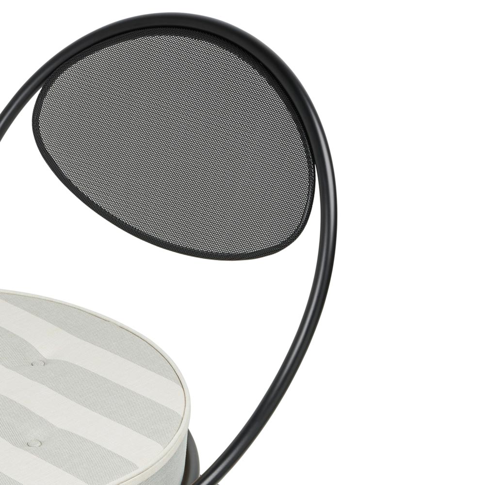 Copacabana Outdoor Lounge Chair - Leslie Stripe 020, Black Semi Matte Base - Image 5