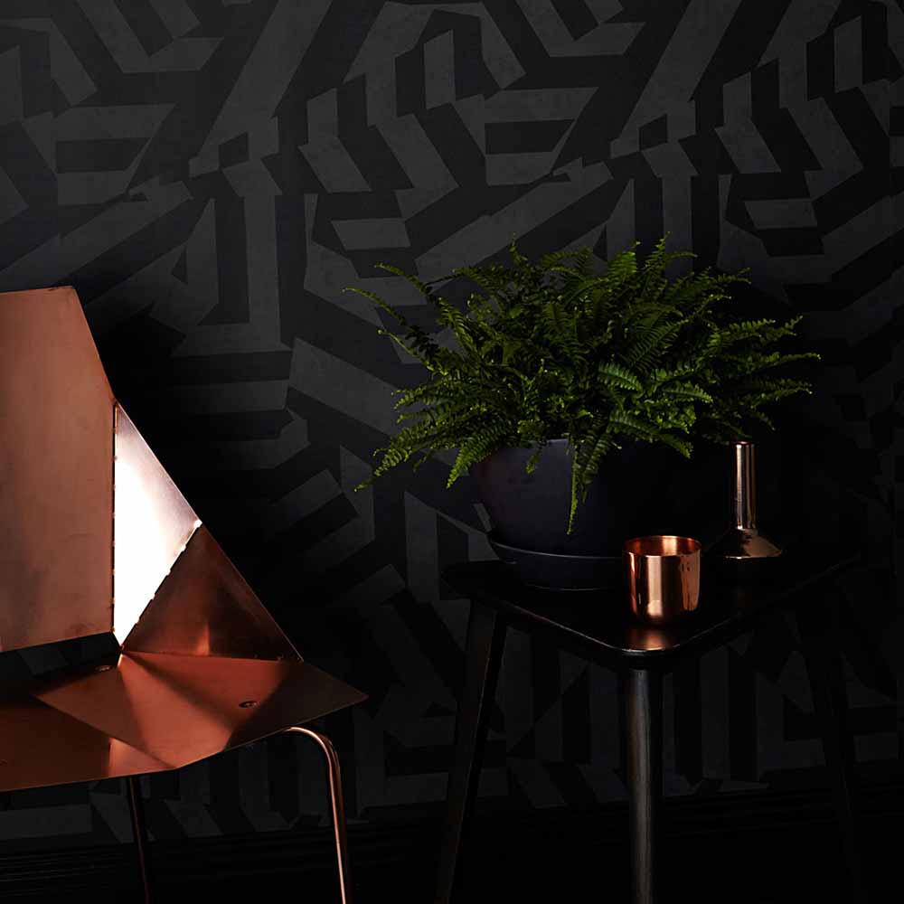 Dazzle Wallpaper - Charcoal - Image 3