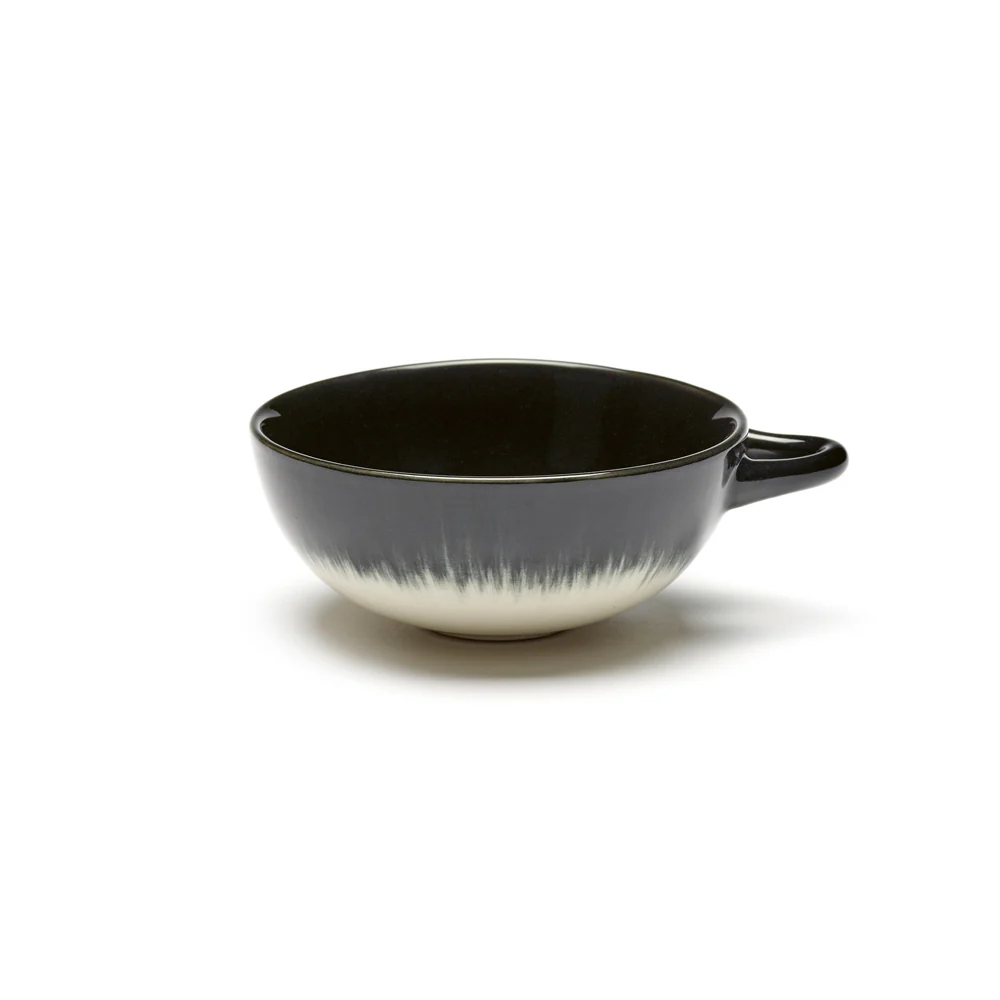 De Set of 4 Espresso Cups Variation B - Off White & Black