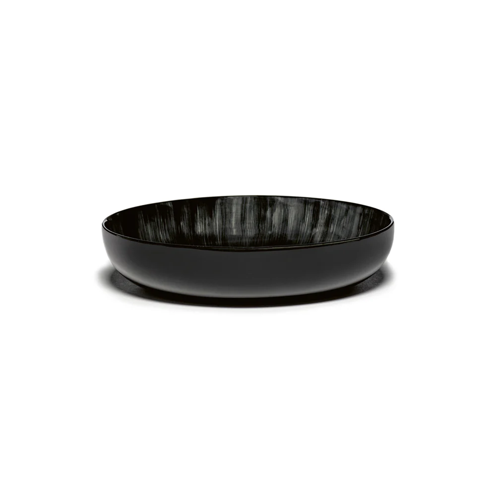 De Set of 4 High Plates Variation C - Off White & Black, 7.28"W