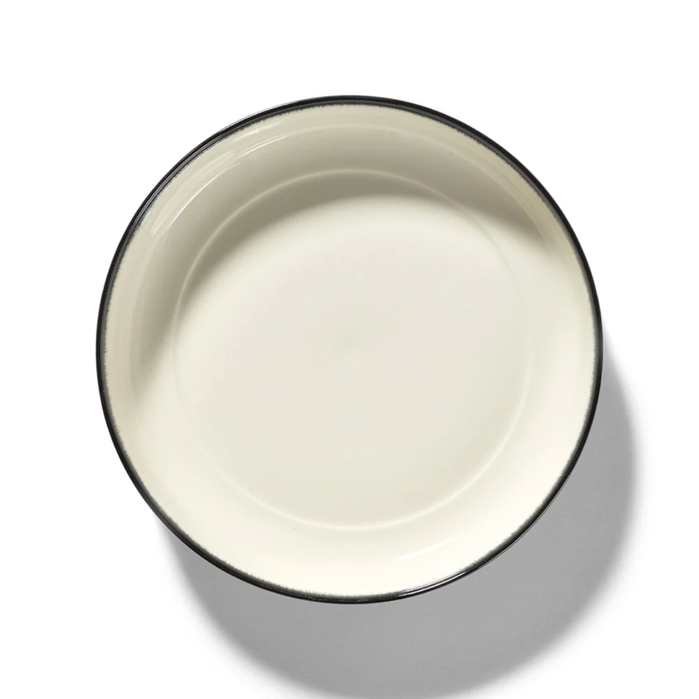 De Set of 4 High Plates Variation D - Off White & Black, 9.45"W - Image 2